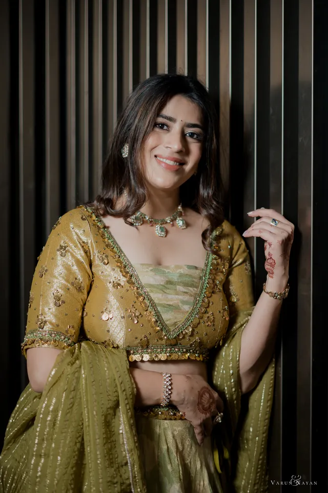 Divya Shah, founder of Venustara, poised in studio atelier
